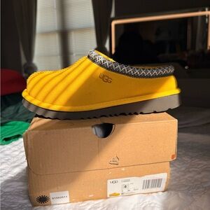 UGG Bright Yellow Slip-On Clog with Patterned Trim